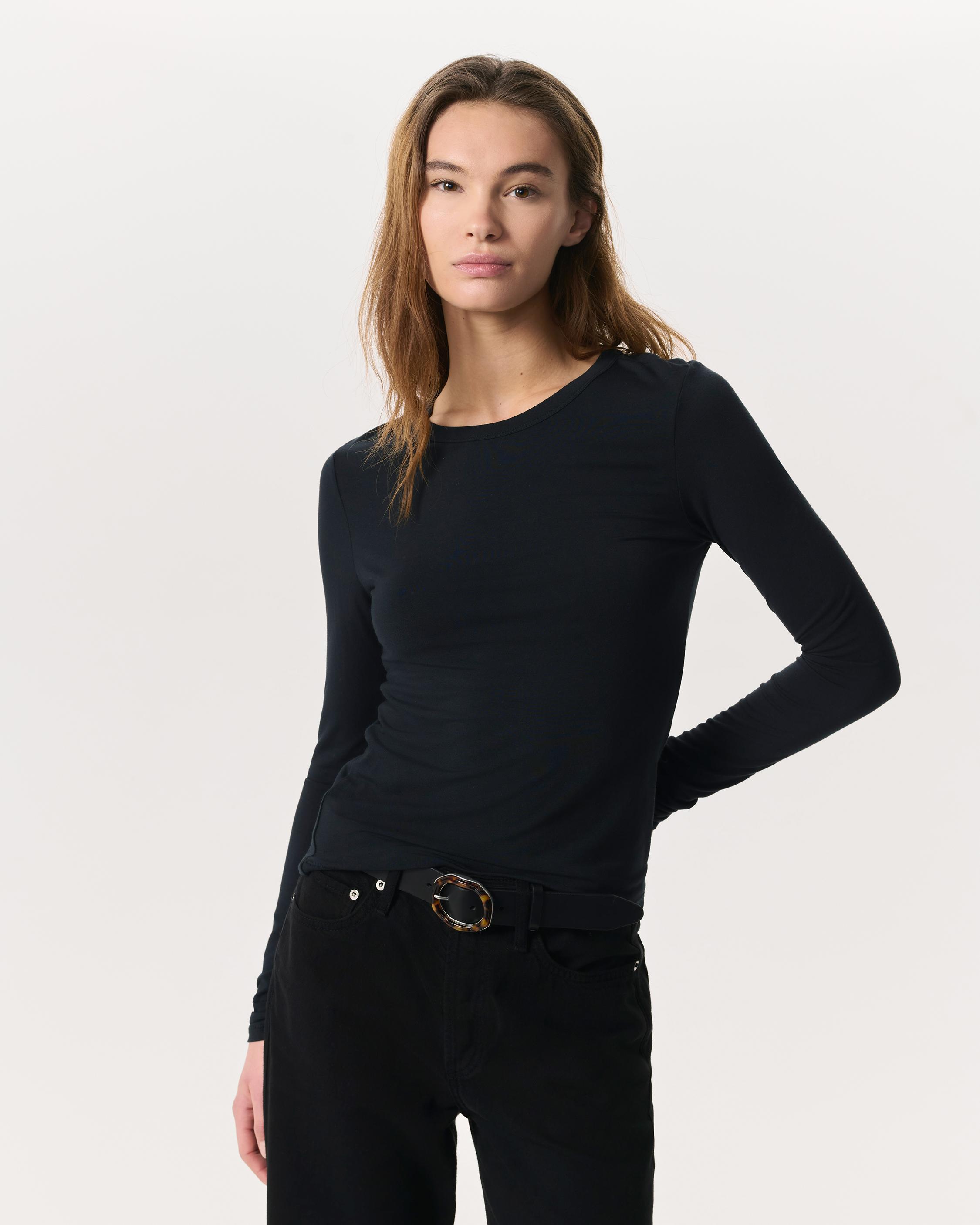 Luca Long Sleeve Tee - Black | rag & bone