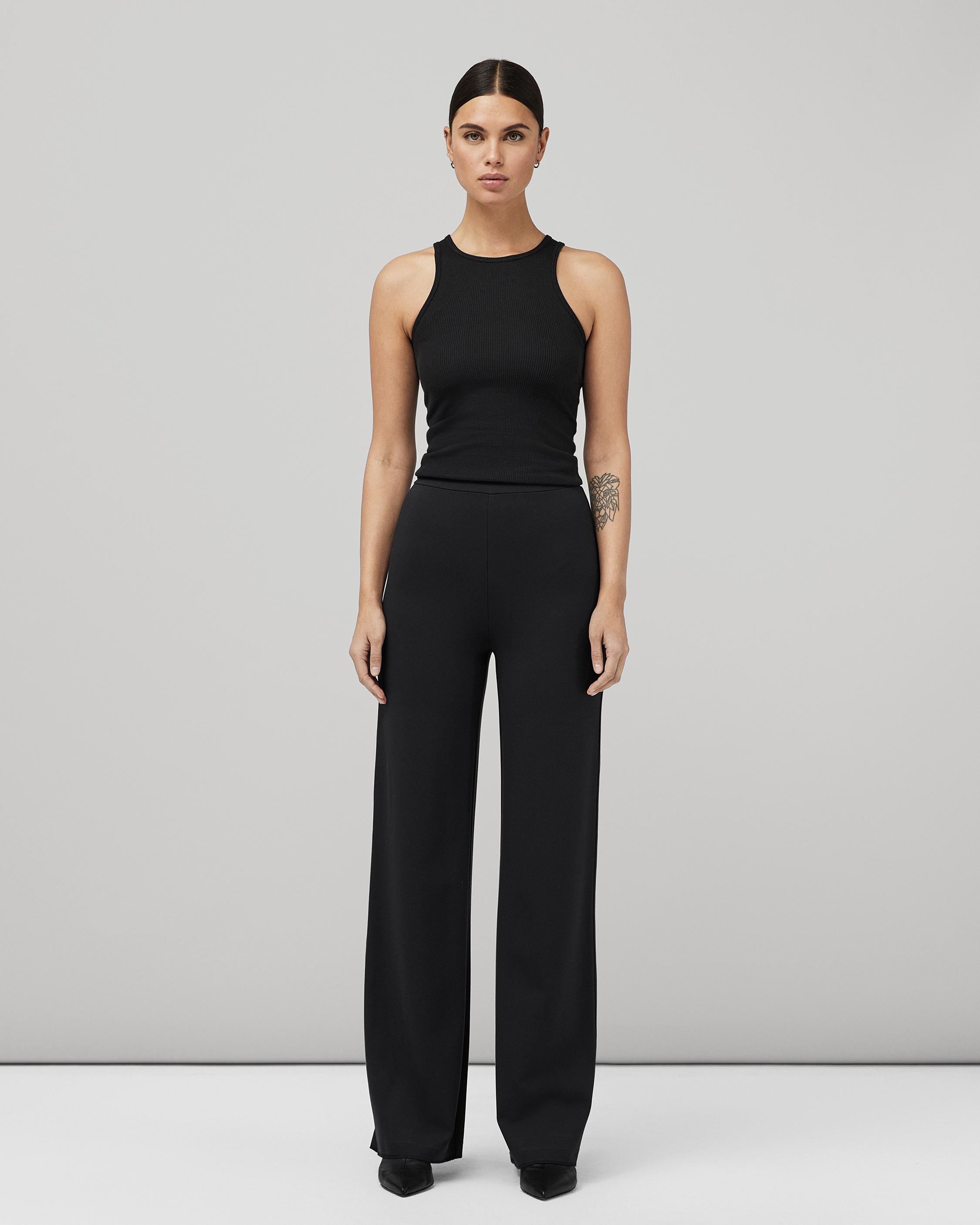 Ponte Knit Wide Leg Pant