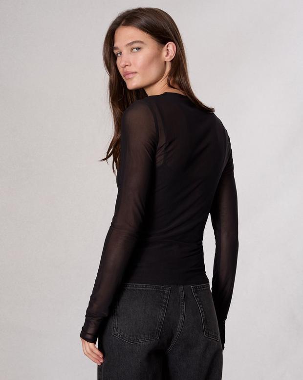 Luca Mesh Layered T-Shirt - Black | rag & bone Luca Mesh Layered T-Shirt - Black | rag & bone