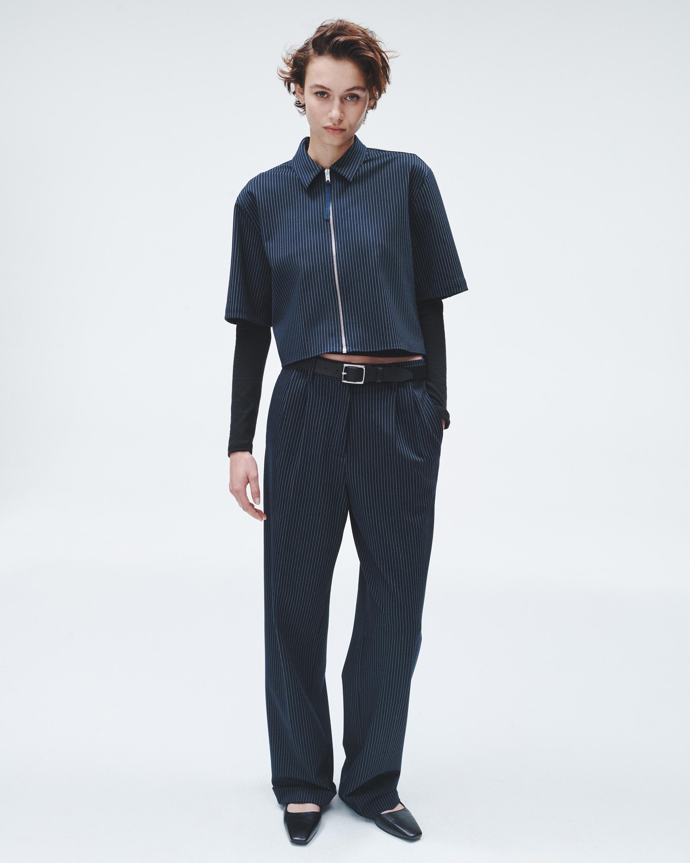 Junie Striped Ponte Top image number 3