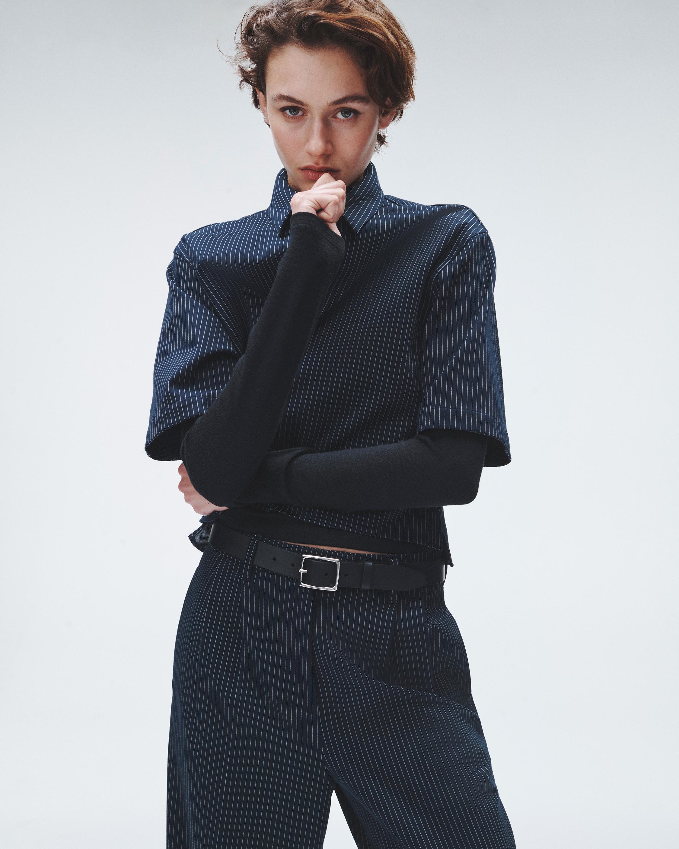 Junie Striped Ponte Top image number 6