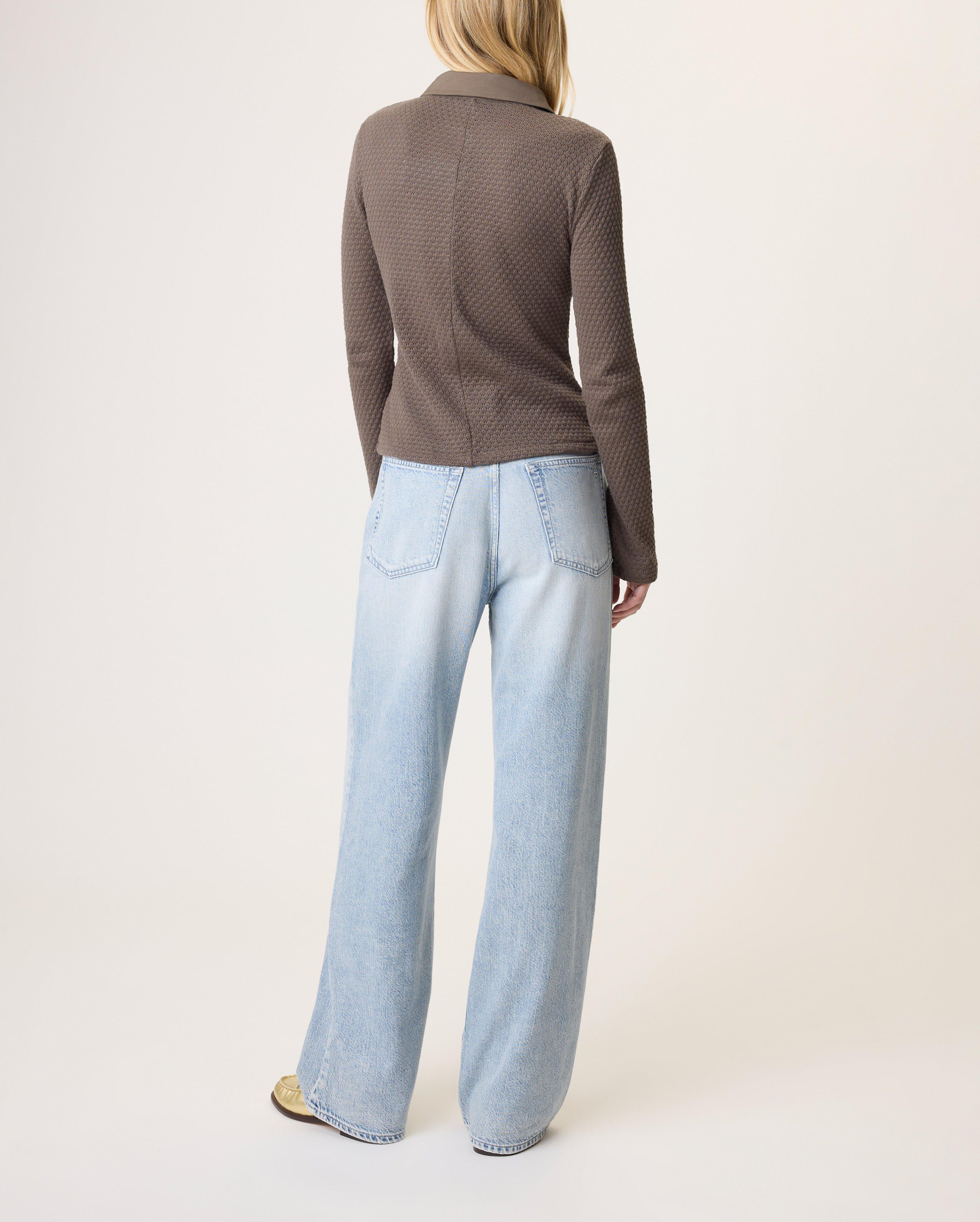 Carine Crochet Long Sleeve Polo image number 2