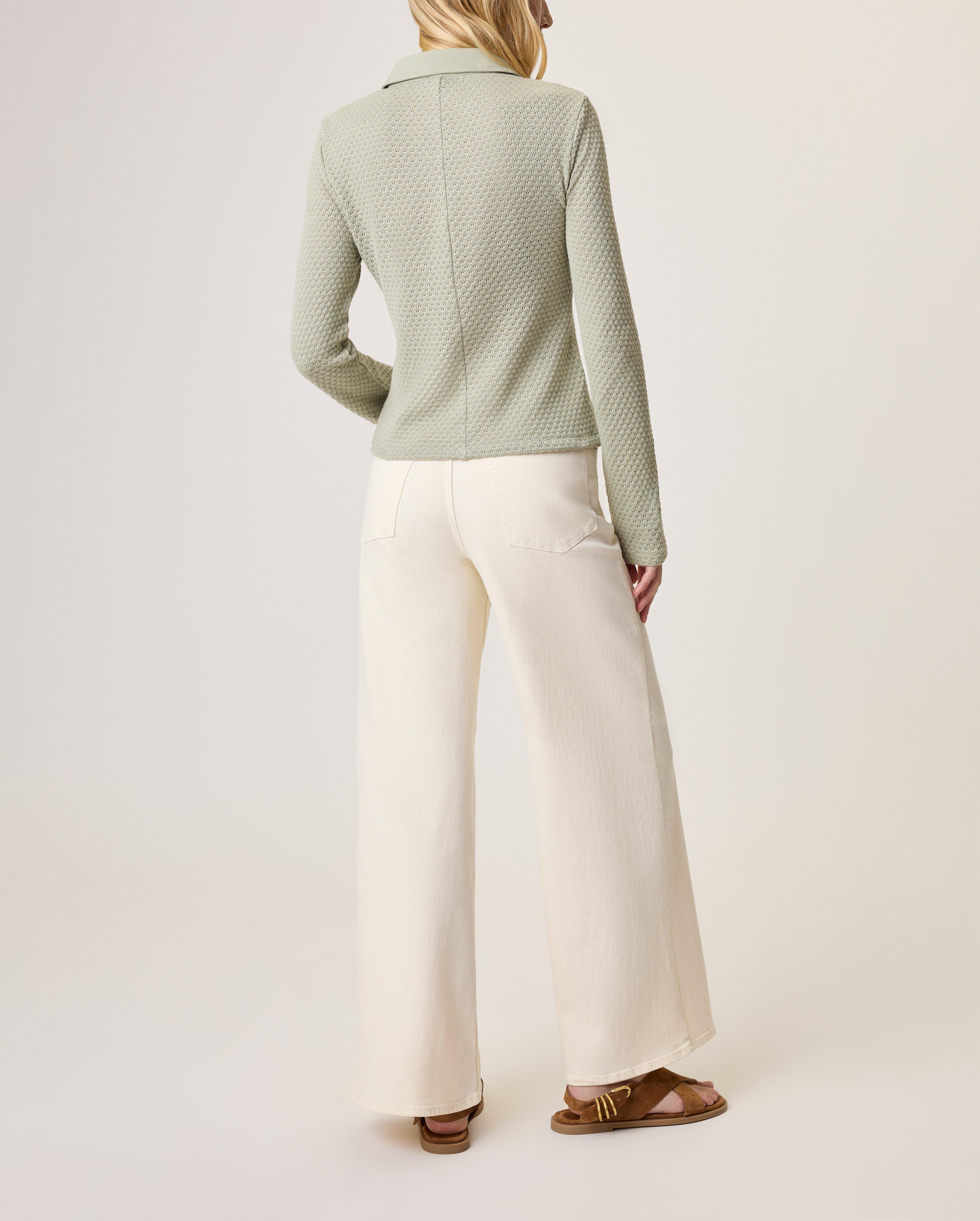 Carine Crochet Long Sleeve Polo image number 2
