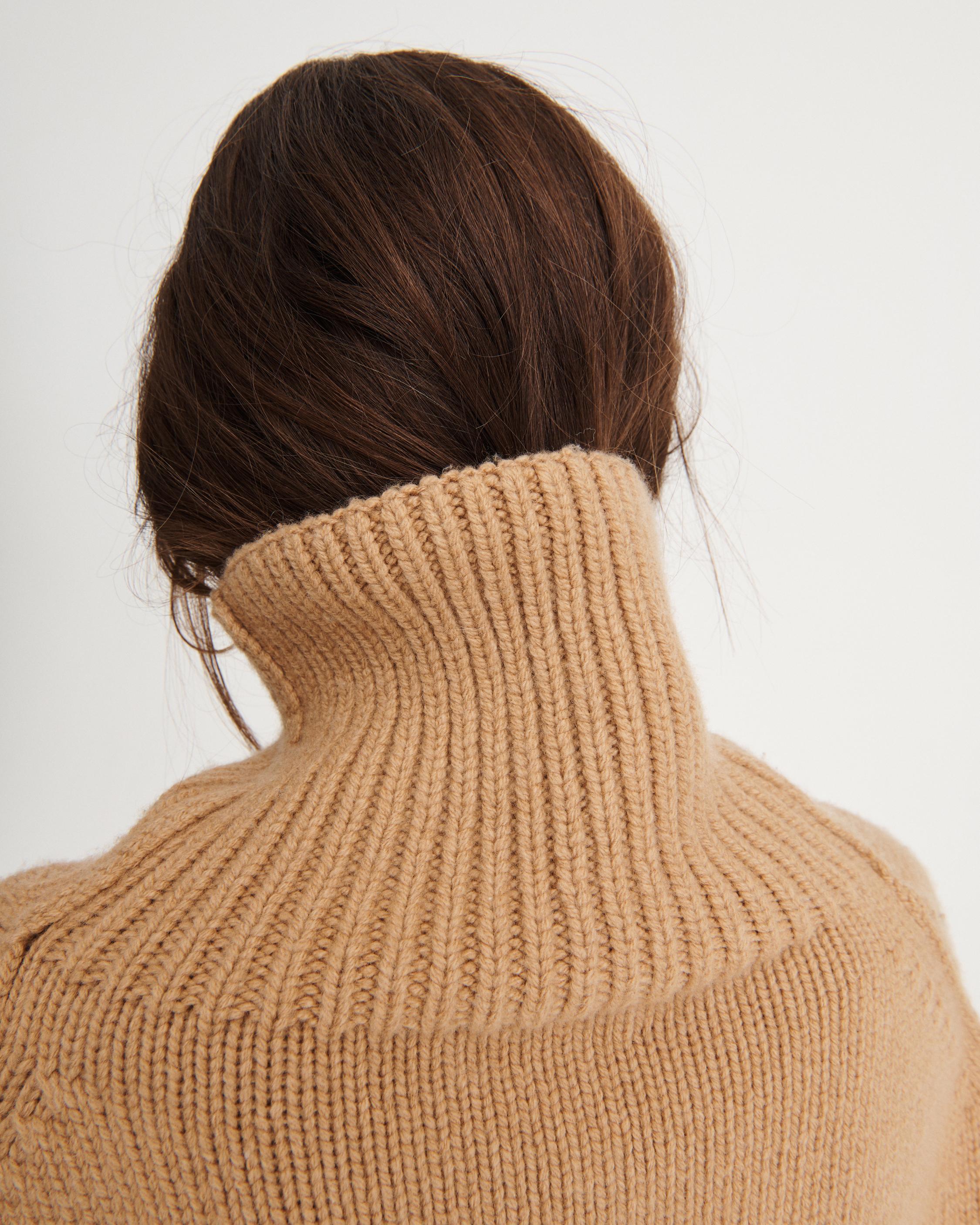 Wool Turtleneck Sweater - Camel