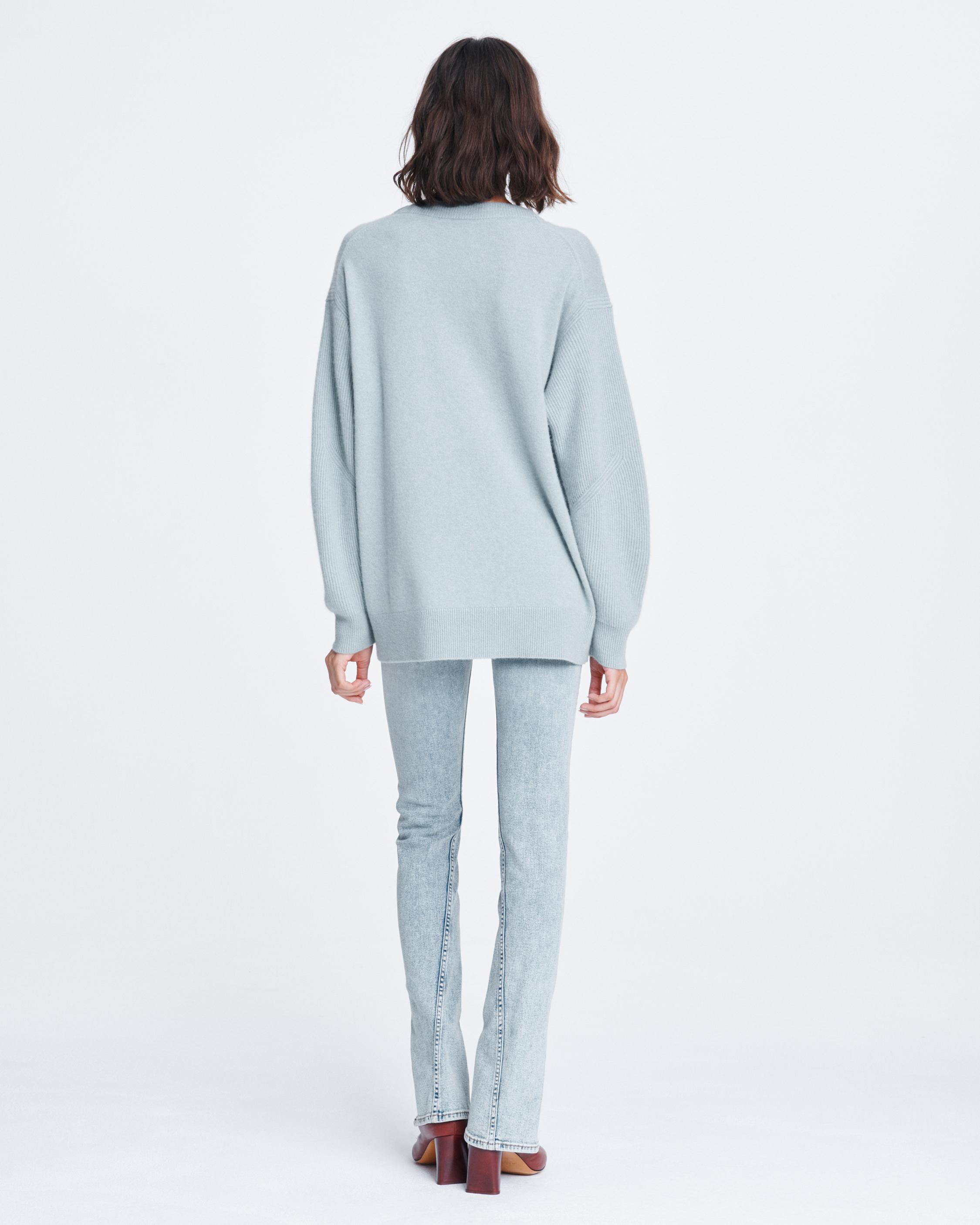 Logan Cashmere V Neck Sweater in Seafoam Blue rag bone