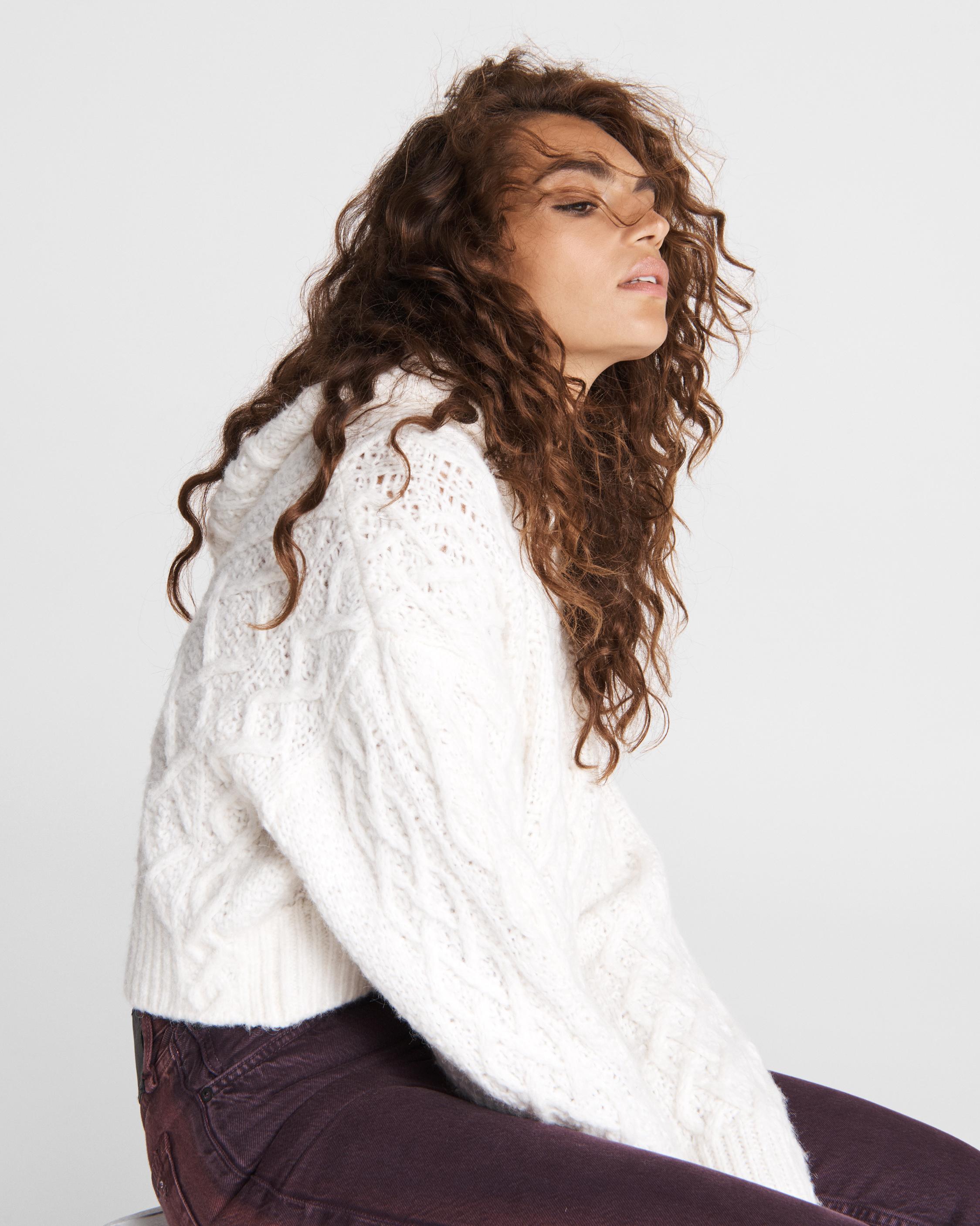 Cecelia Wool Blend Hoodie White rag bone