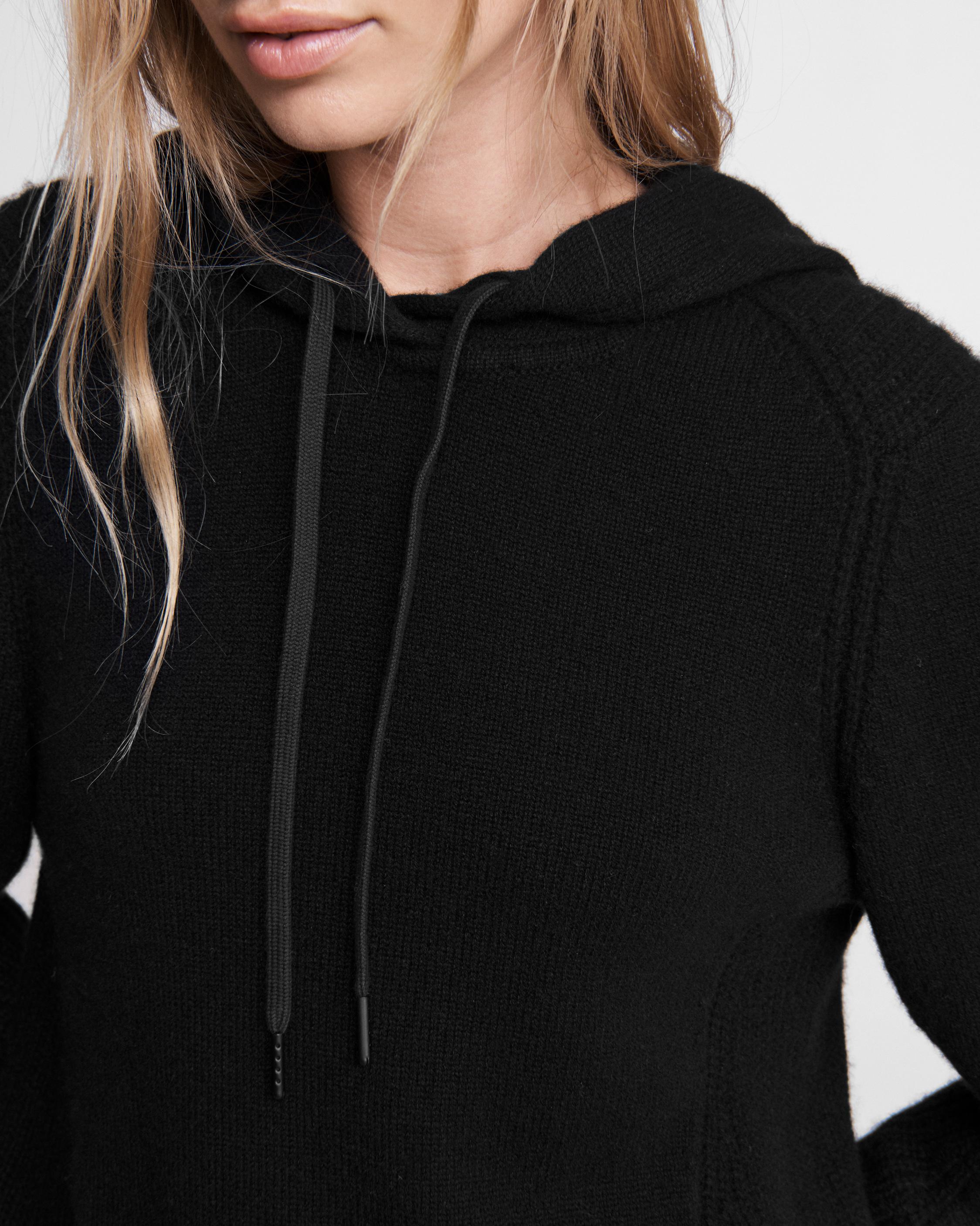 Black cashmere hoodie sale