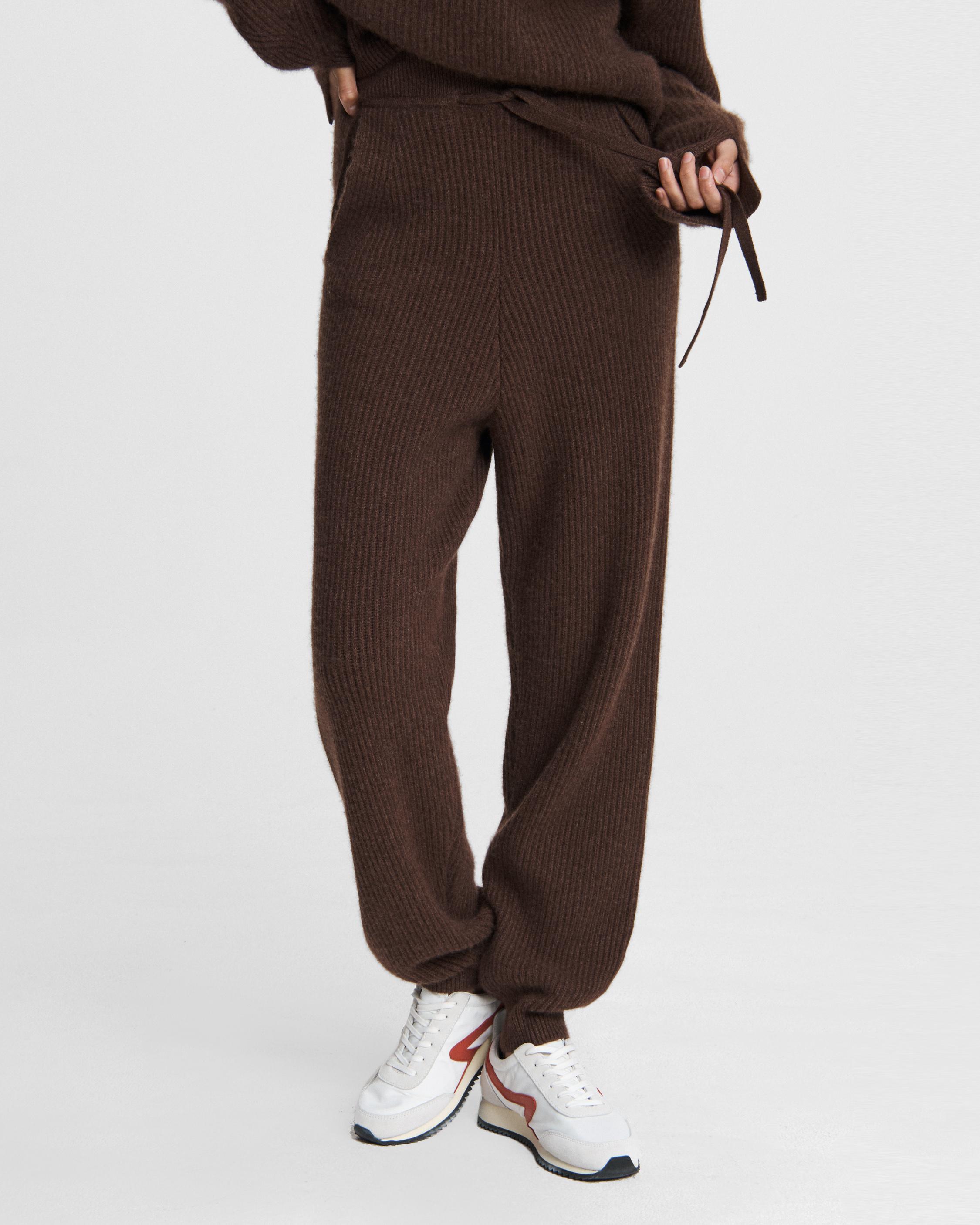 TOFFEE CASHMERE PANTS WITH POCKETS