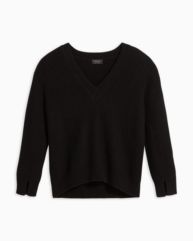 Pierce Cashmere V Neck - Black | rag & bone Pierce Cashmere V Neck - Black | rag & bone