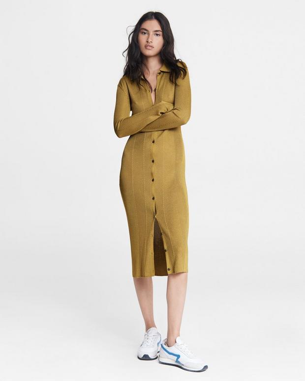 Pacey Button Down Midi Dress image number 1