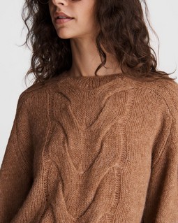 Mia Cable Wool Alpaca Sweater image number 6