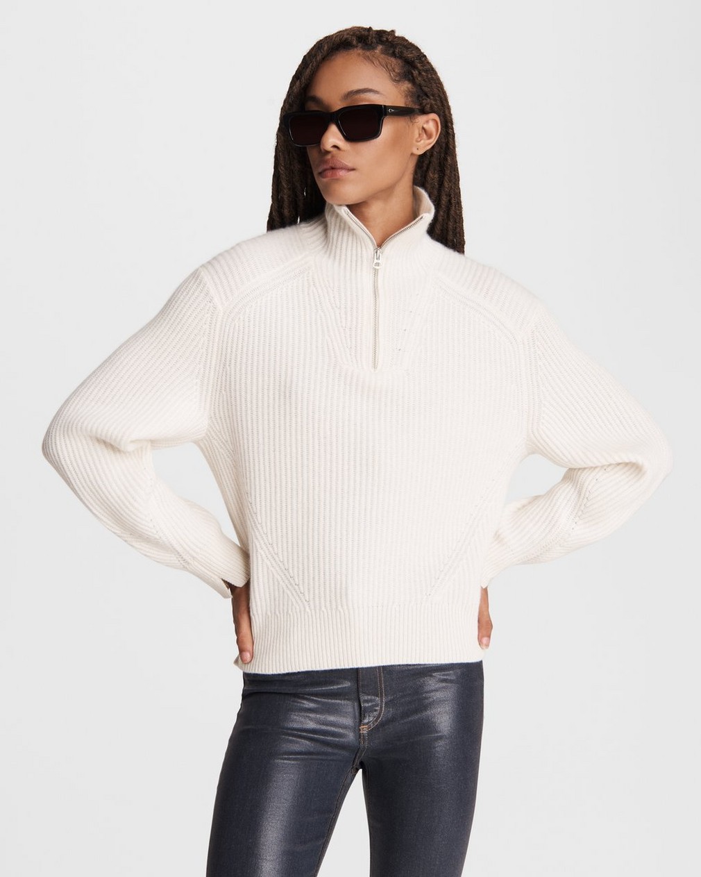 Pierce Cashmere Half Zip Sweater
