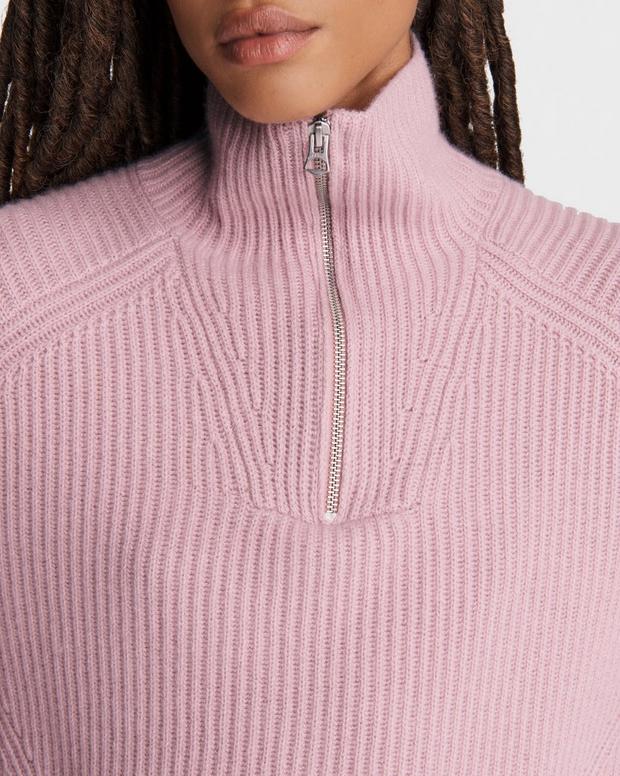 Pierce Cashmere Half Zip Sweater image number 6