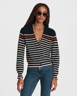 Ann Striped Cotton Cardigan image number 1