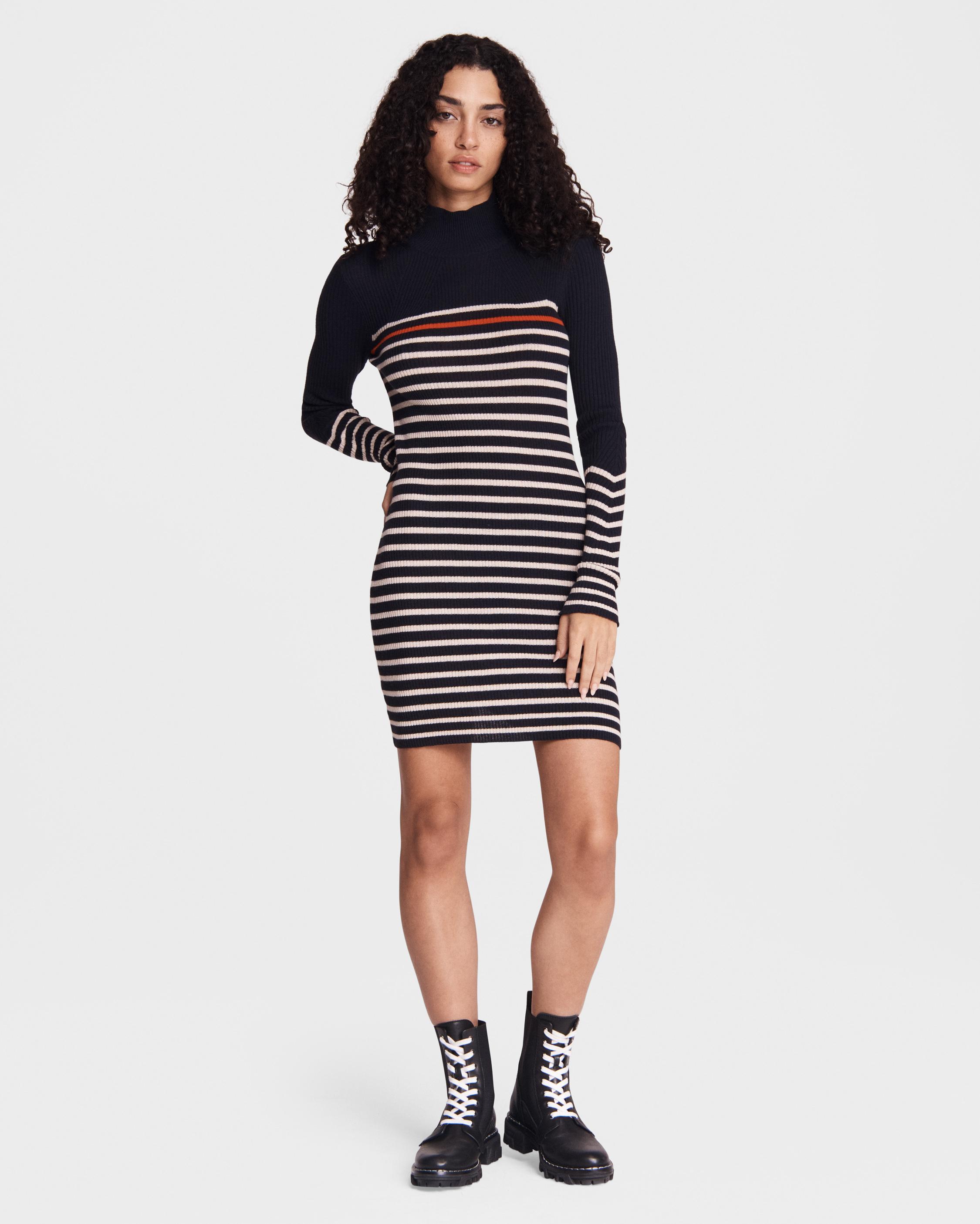 Kate Stripe Turtleneck Mini Dress | rag & bone