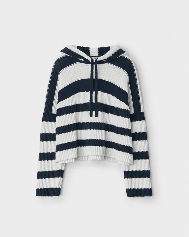 Sunny Cotton Stripe Hoodie image number 3