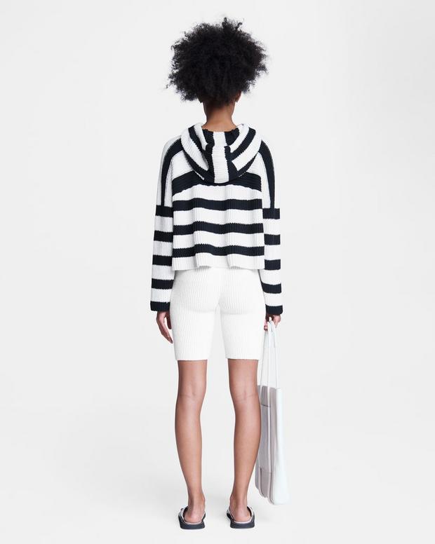 Sunny Cotton Stripe Hoodie image number 6