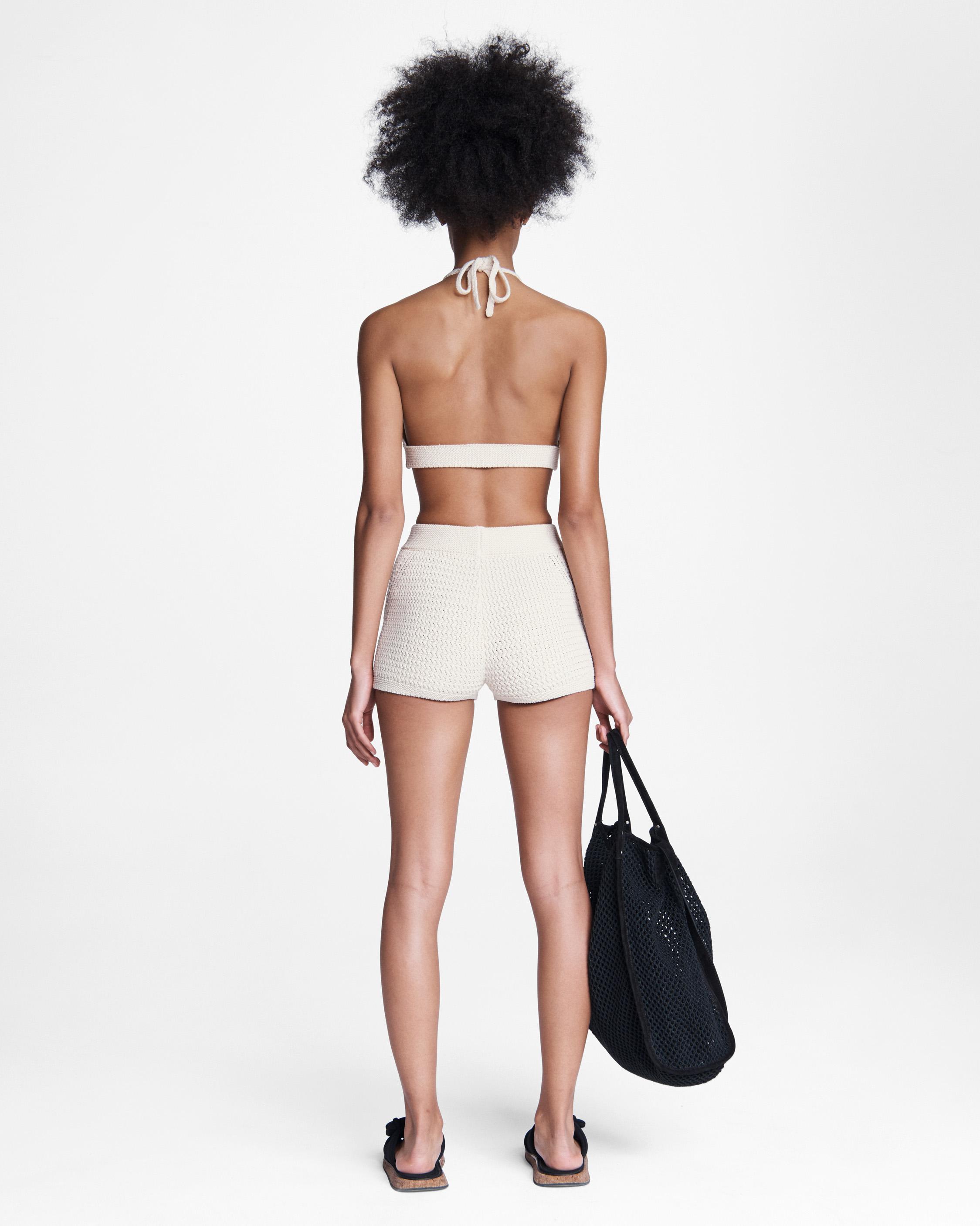 【in a row】Lena Halter Neck Layered Tee Textured Halter Tee – ForMe