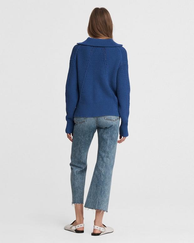 Lena Half Zip Cotton Sweater image number 5