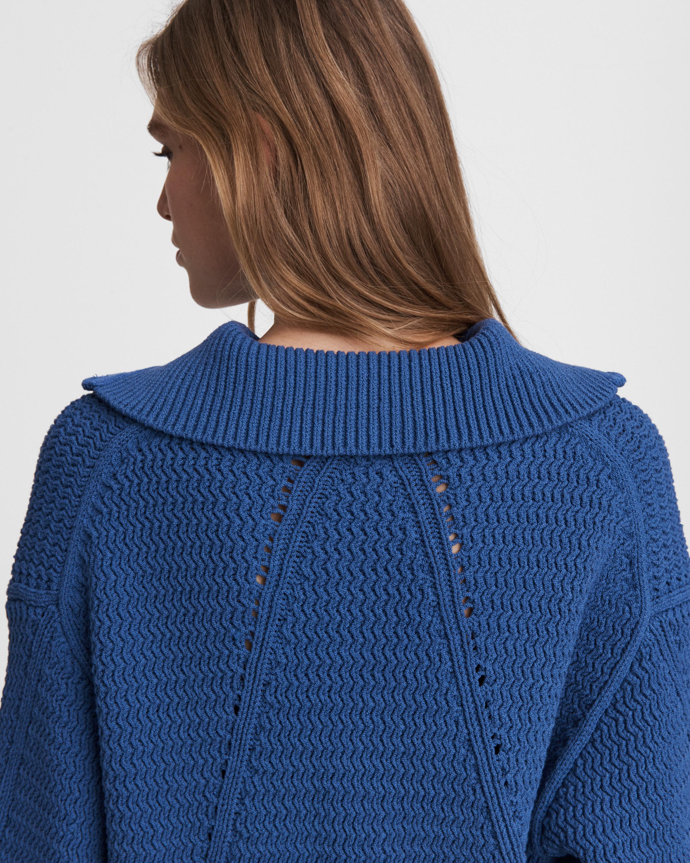 Lena Half Zip Cotton Sweater image number 6
