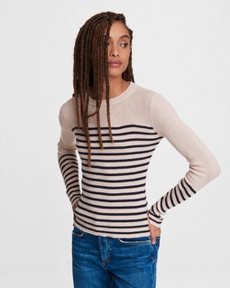 Kate Striped Cotton Cashmere Long Sleeve image number 1