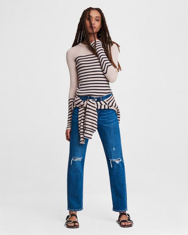Kate Striped Cotton Cashmere Long Sleeve image number 3