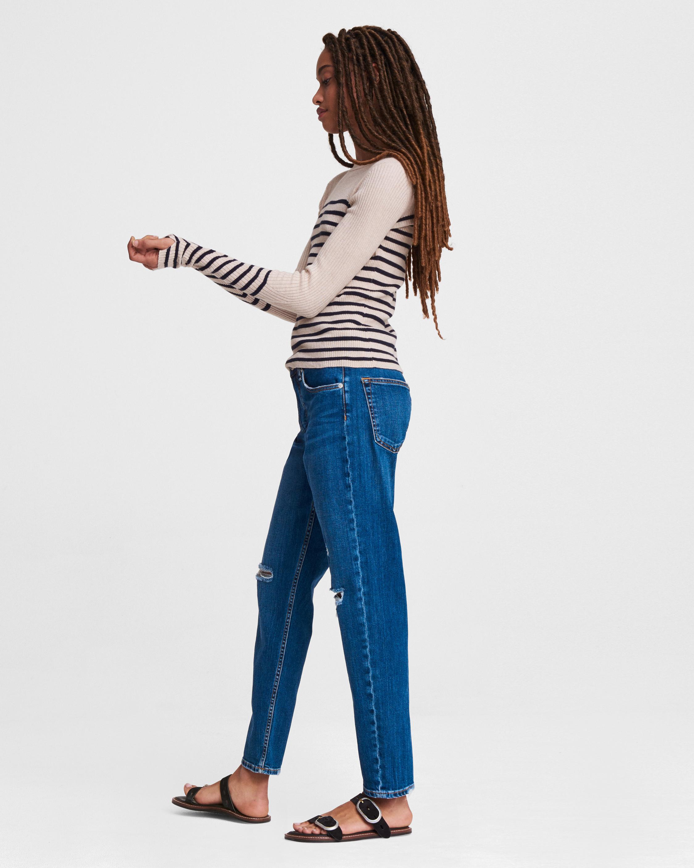 Kate Striped Cotton Cashmere Long Sleeve - Wheat Combo | rag u0026 bone
