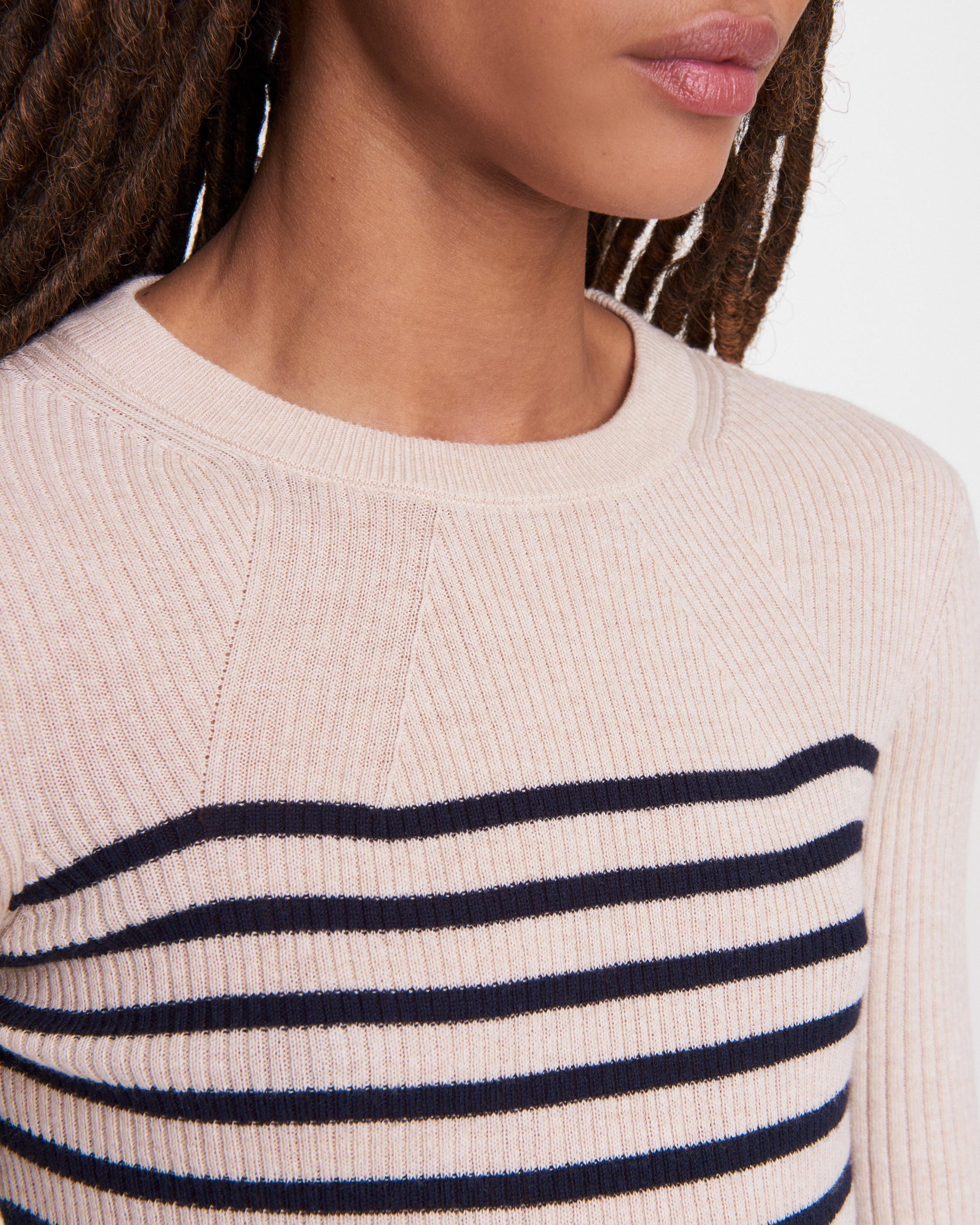 Kate Striped Cotton Cashmere Long Sleeve - Wheat Combo | rag & bone