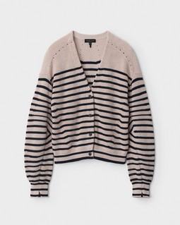 Ann Striped Cotton Cashmere Cardigan image number 2
