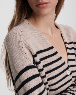 Ann Striped Cotton Cashmere Cardigan image number 6