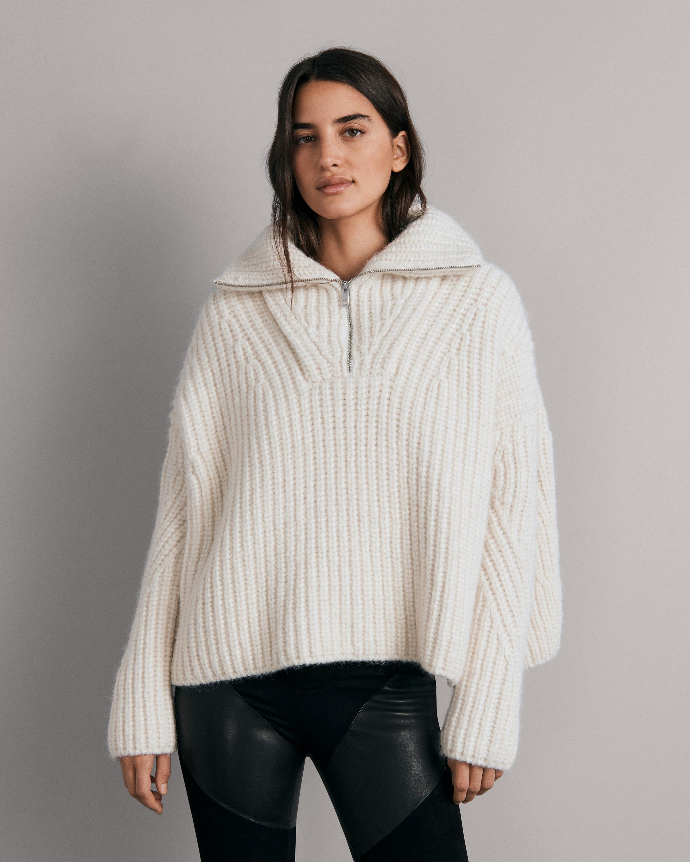 Hannah Wool Half Zip Sweater rag bone