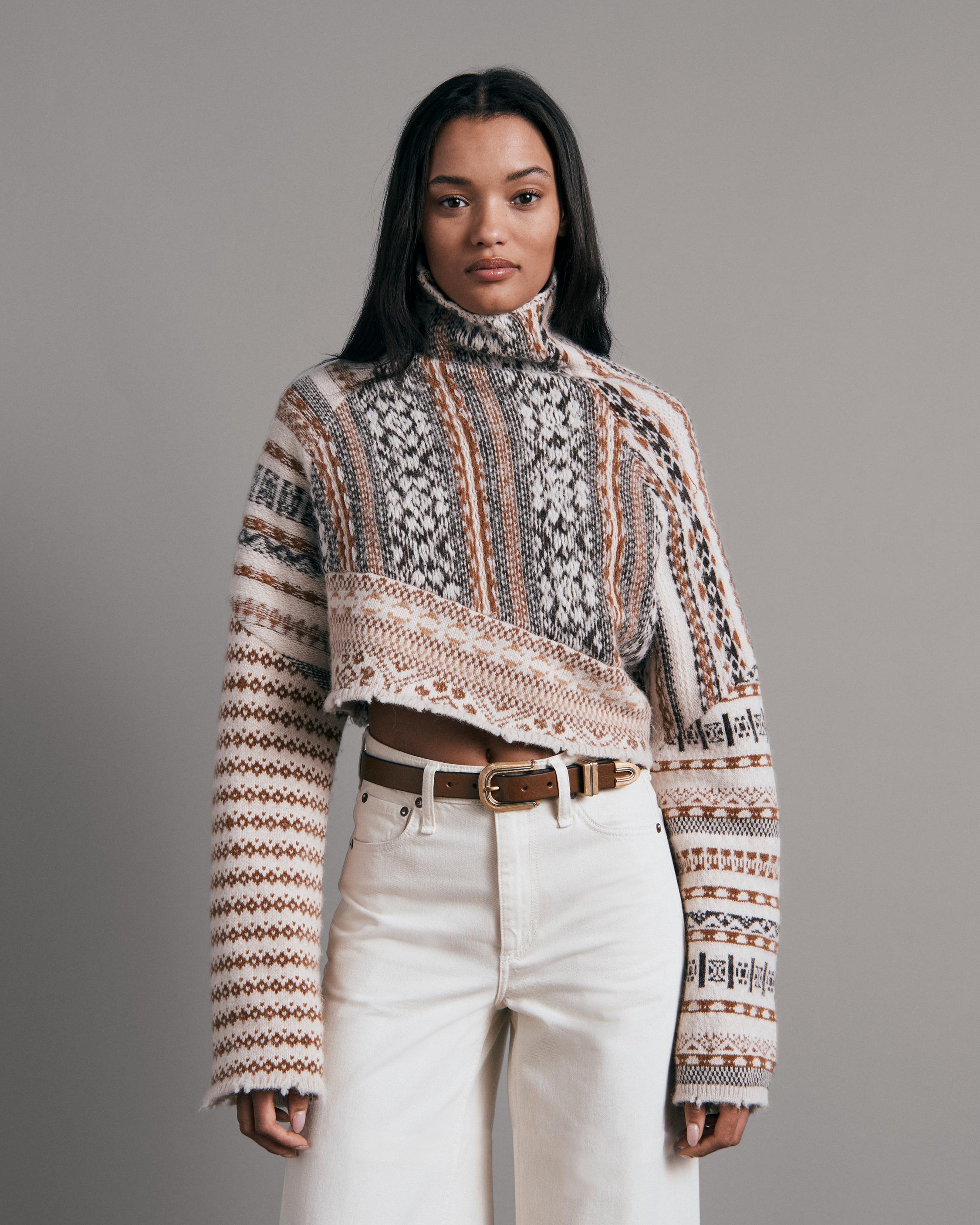 Fair isle hot sale cropped sweater