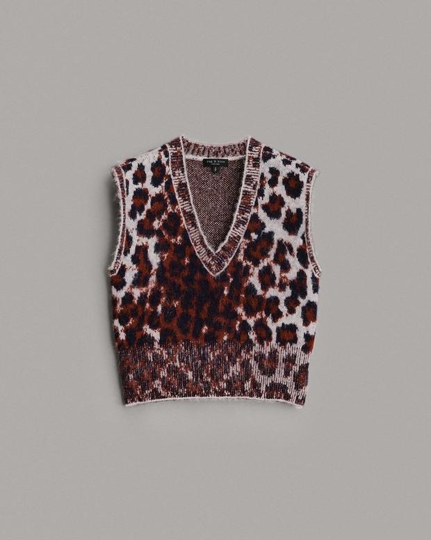 Sarah Wool Leopard Vest image number 2