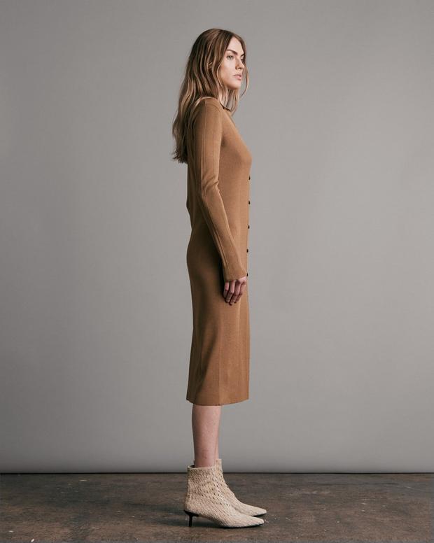 Pacey Button Down Midi Dress image number 3