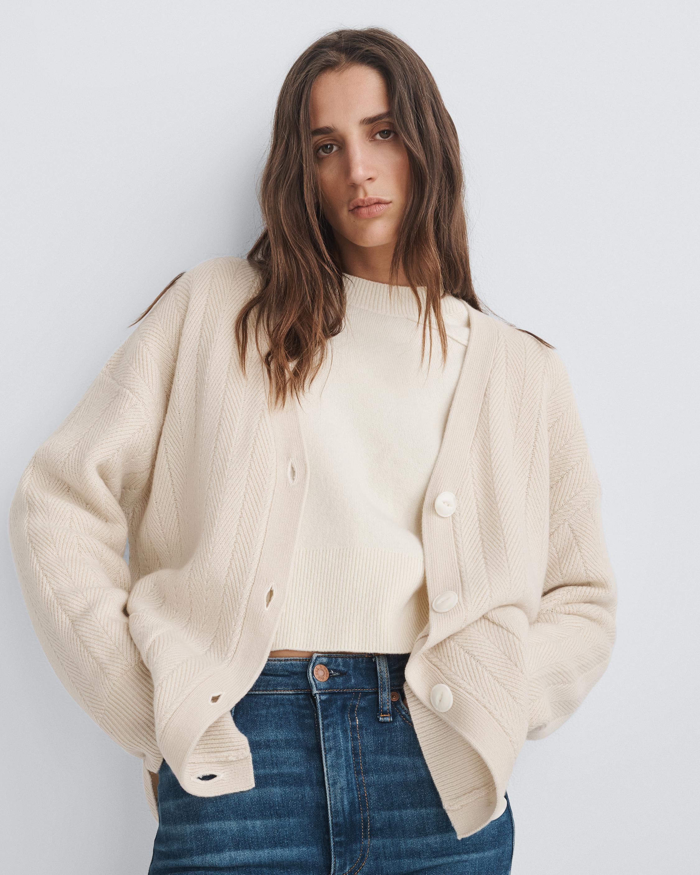 Durham Cashmere Cardigan - Ivory | rag & bone