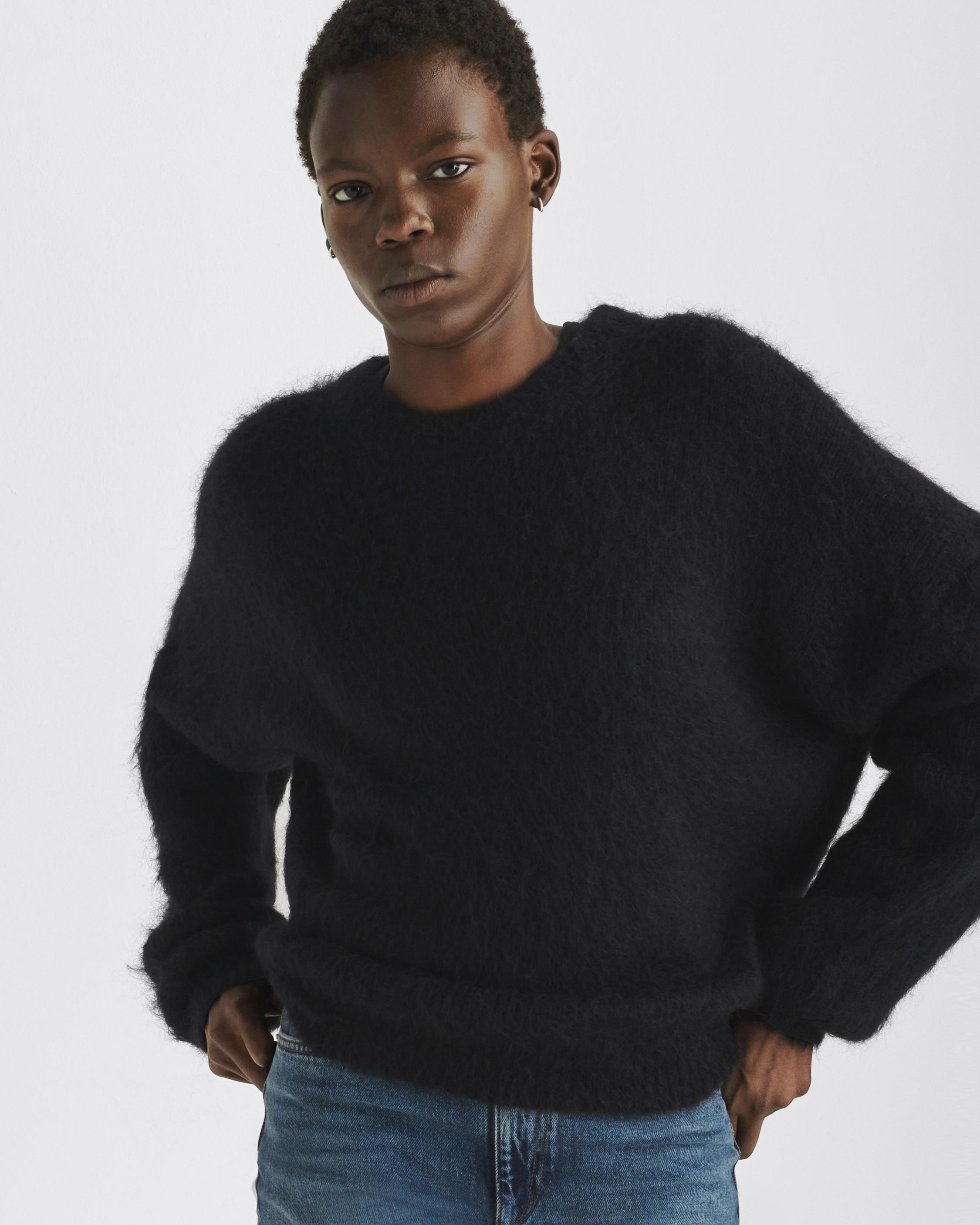 Oversized Crewneck In Brushed Mohair