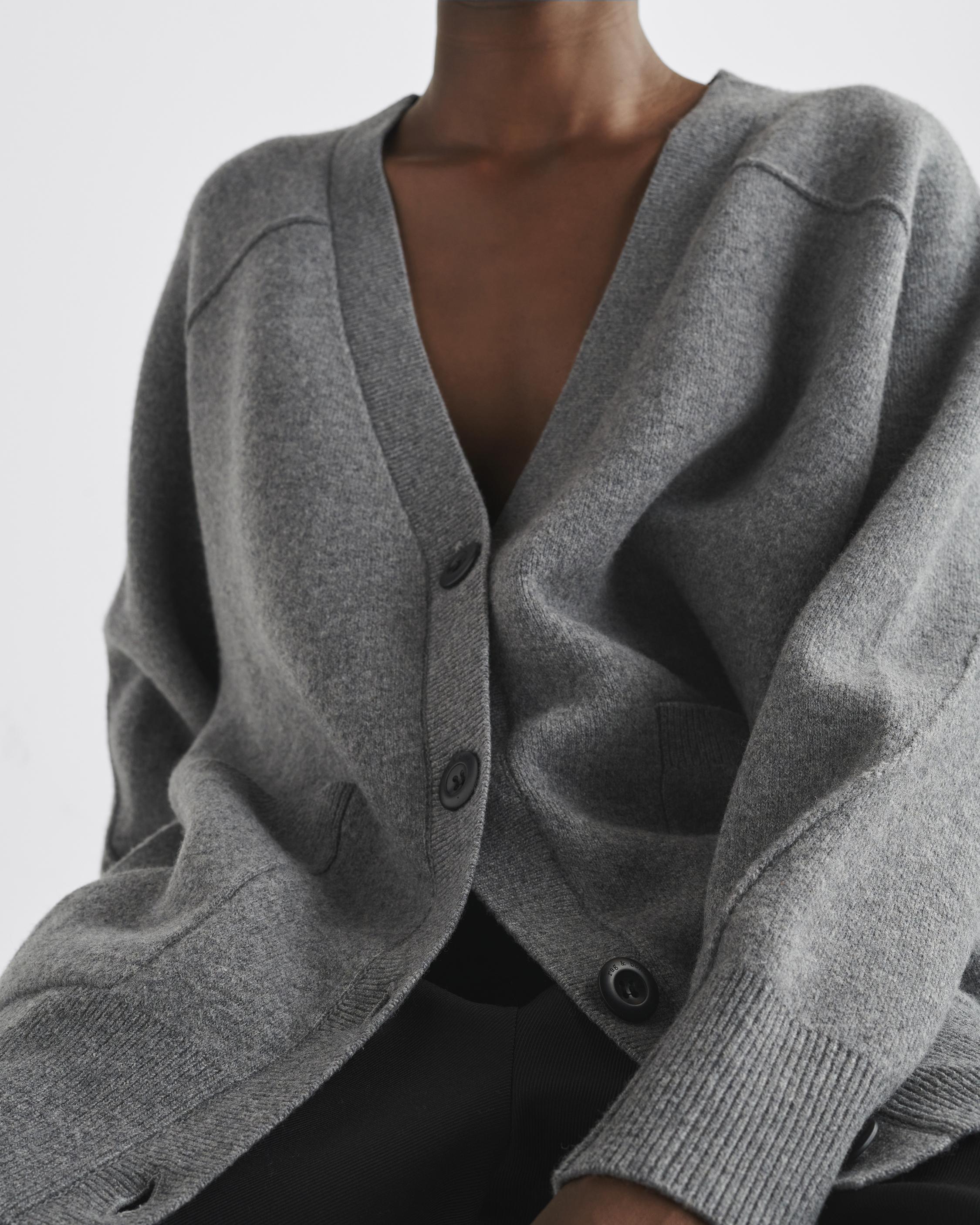 Bridget Italian Wool Cardigan - Grey