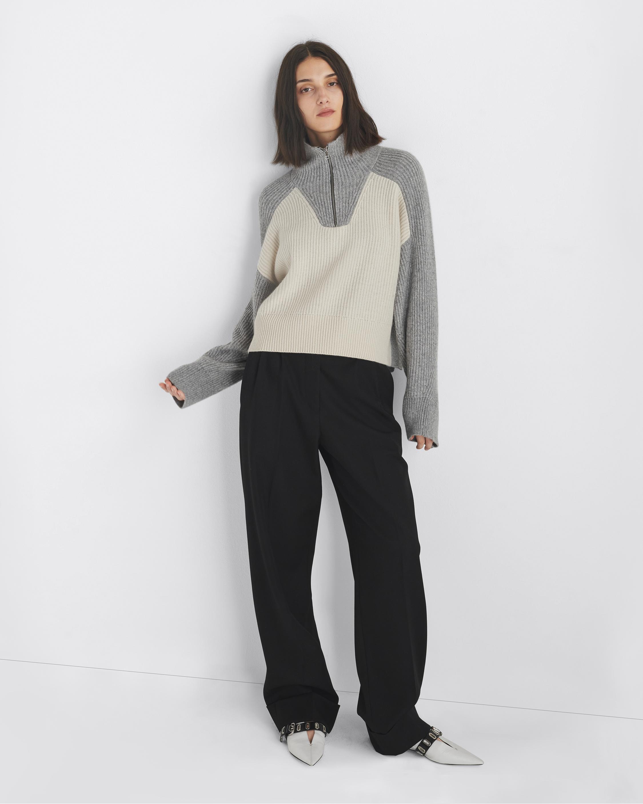 Pierce Cashmere Colorblock Half-Zip