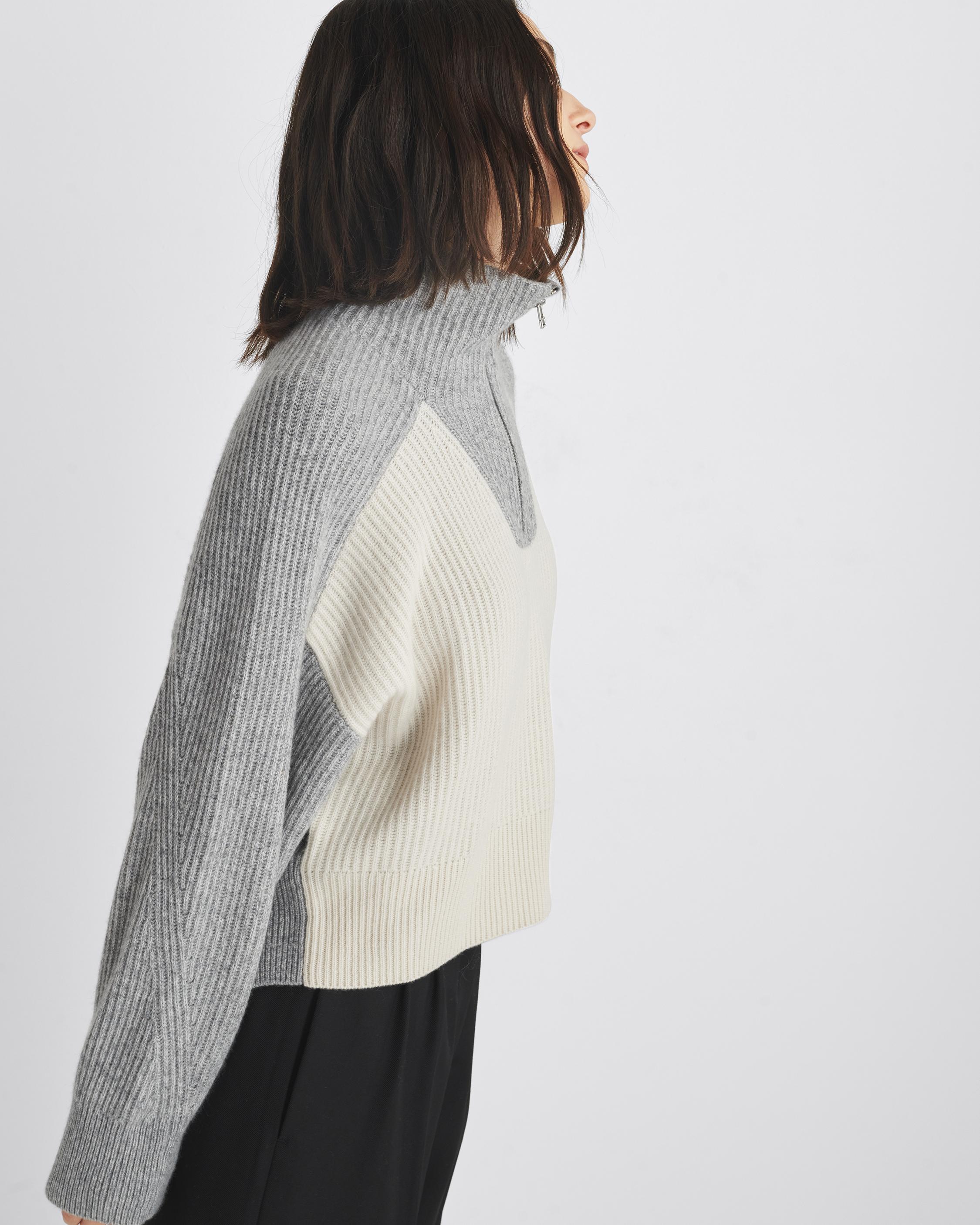 Pierce Cashmere Colorblock Half-Zip image number 6