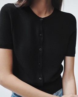 Dina Cotton Cardigan - Black | rag & bone Dina Cotton Cardigan - Black | rag & bone