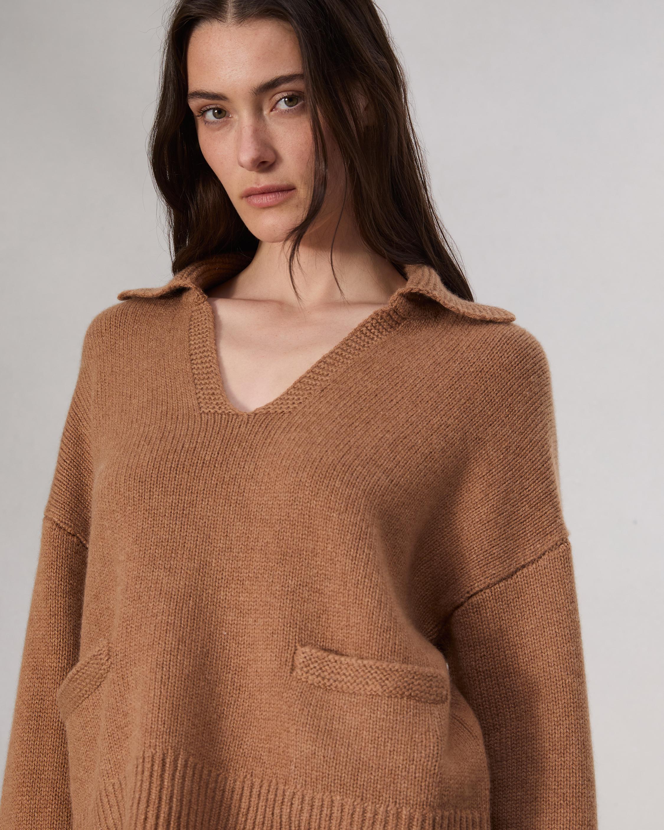 Danica Wool-Cashmere Polo Sweater image number 6