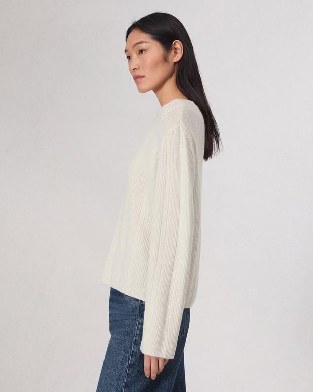 Maud Cashmere Sweater - Ivory | rag & bone Maud Cashmere Sweater - Ivory | rag & bone