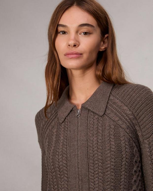 Kerry Cable-Knit Cardigan - Brown | rag & bone Kerry Cable-Knit Cardigan - Brown | rag & bone
