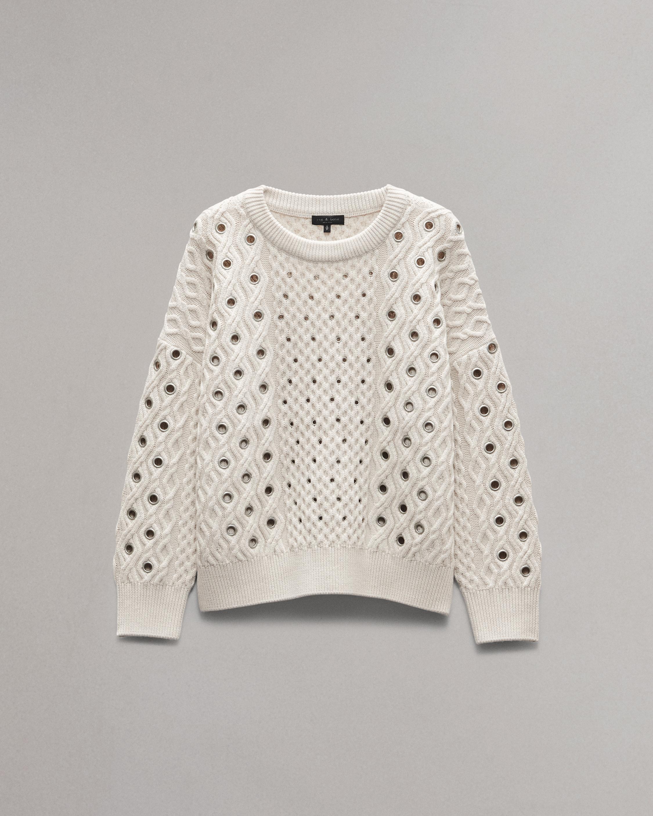 最前線の Cable-Knit Kat Sweater bone & rag | Ivory - ニット/セーター