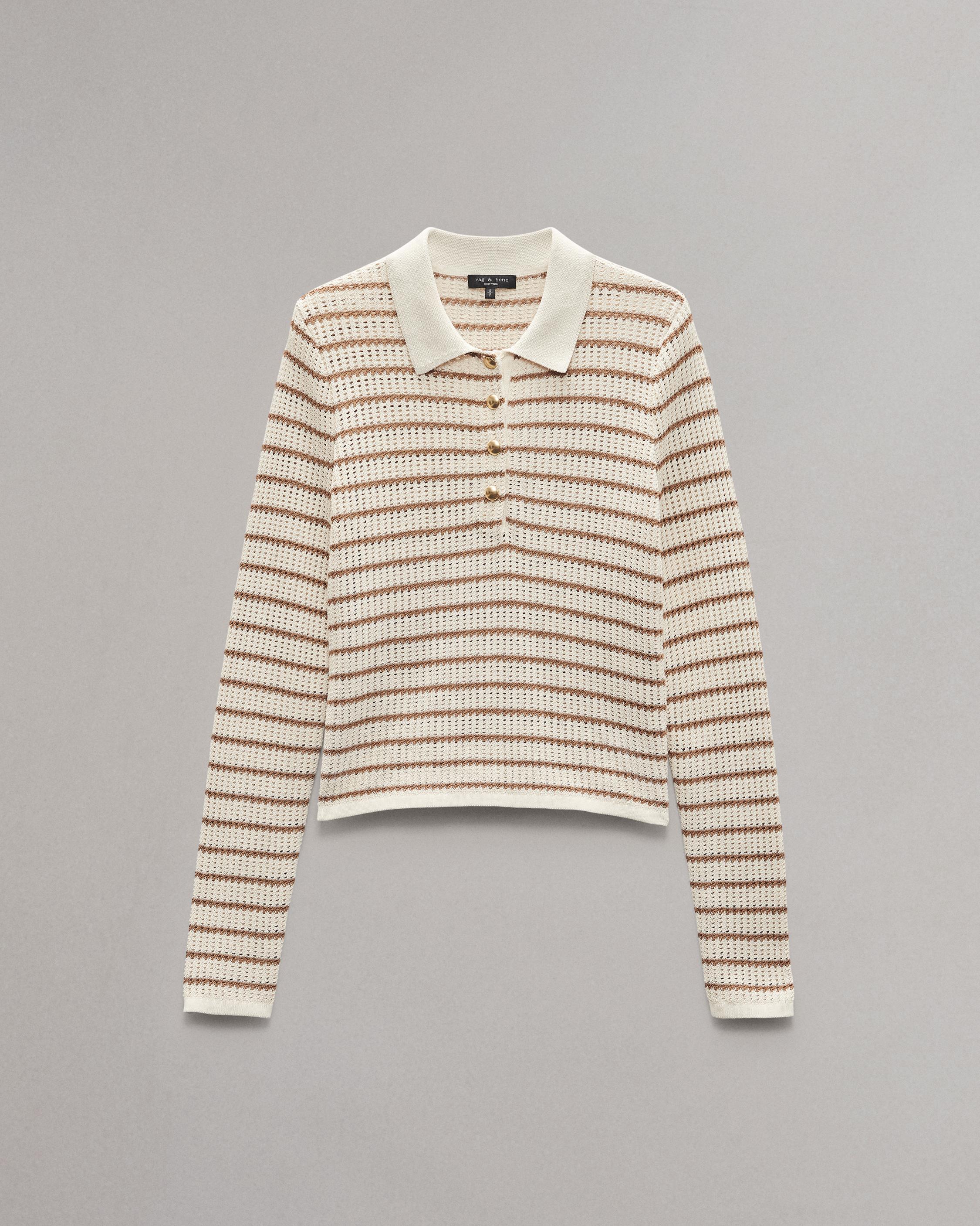 Viola Striped Polo Sweater - image 2