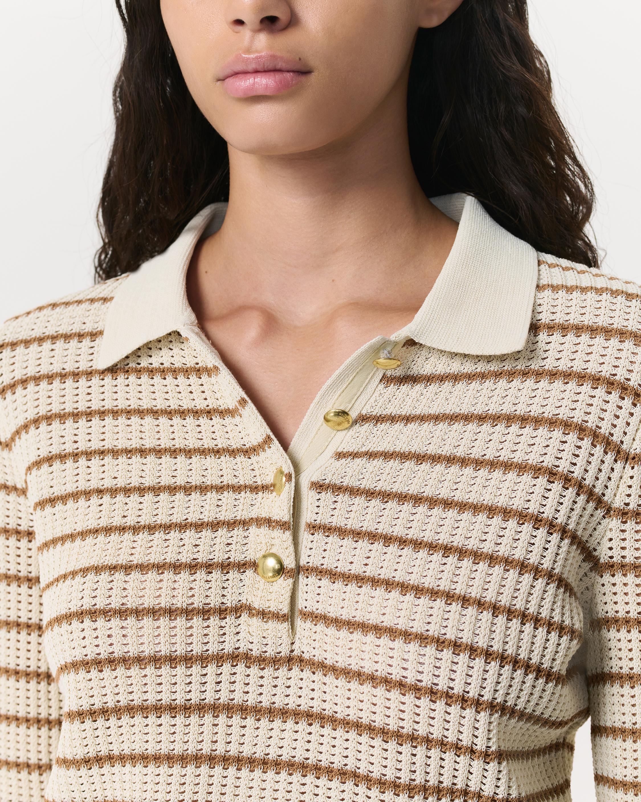 Viola Striped Polo Sweater - image 3