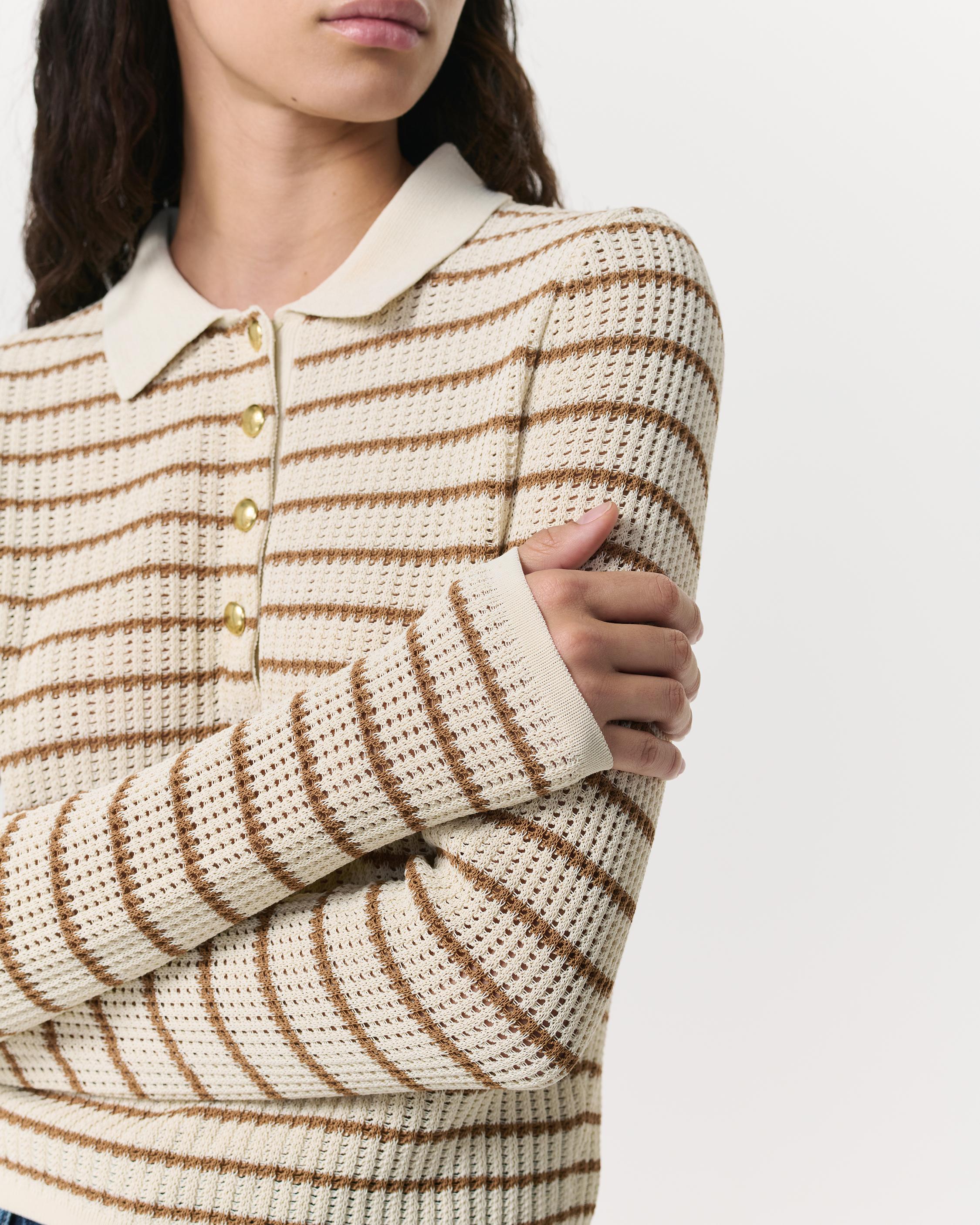 Viola Striped Polo Sweater - image 5