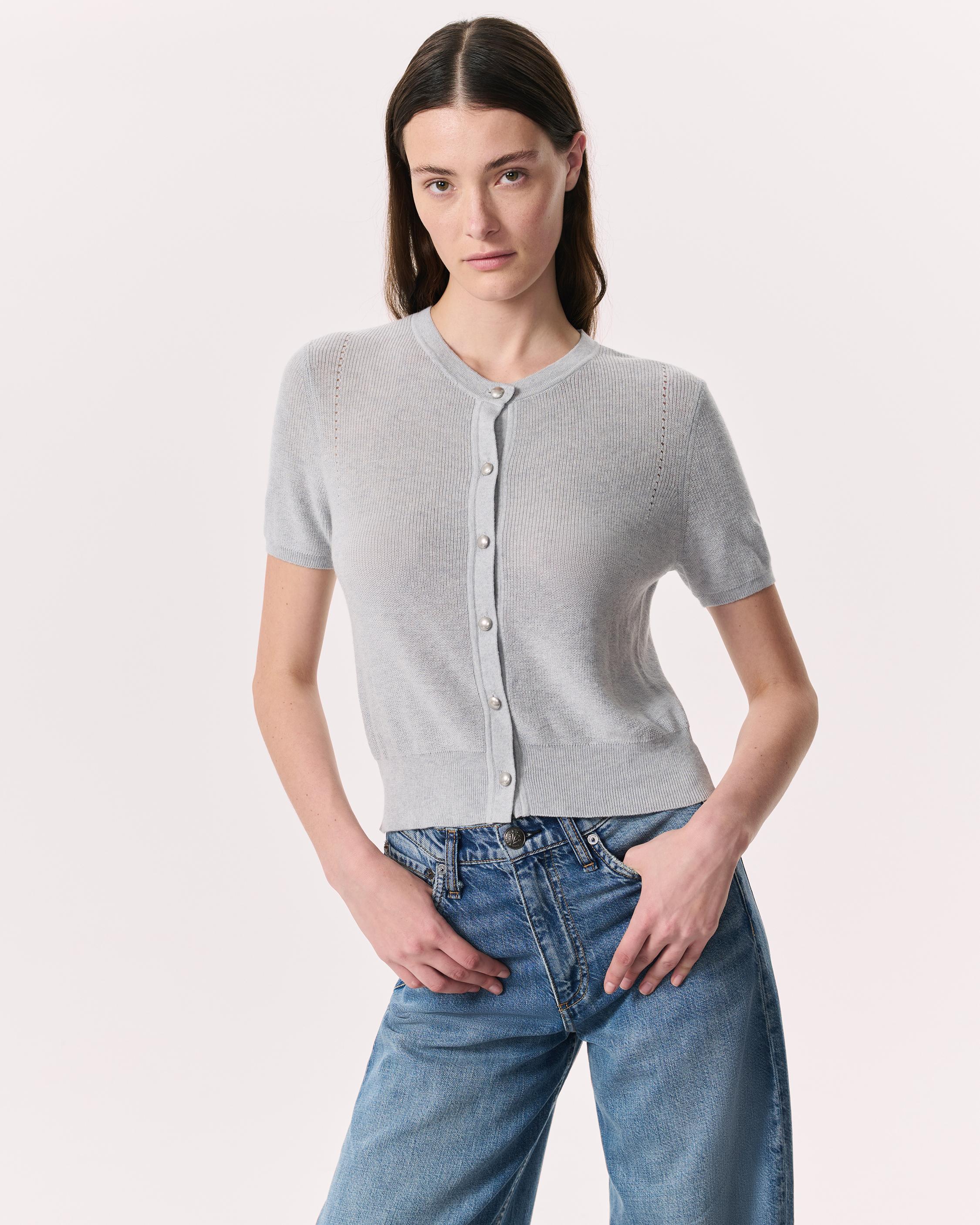 Dina Cotton-Cashmere Cardigan - Heather Grey | rag & bone