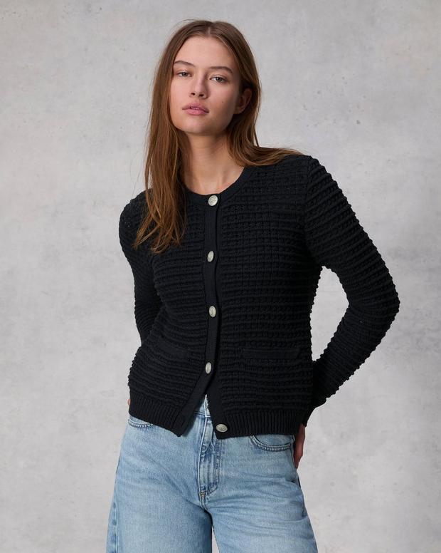 Marlee Cotton Cardigan - Black | rag & bone Marlee Cotton Cardigan - Black | rag & bone