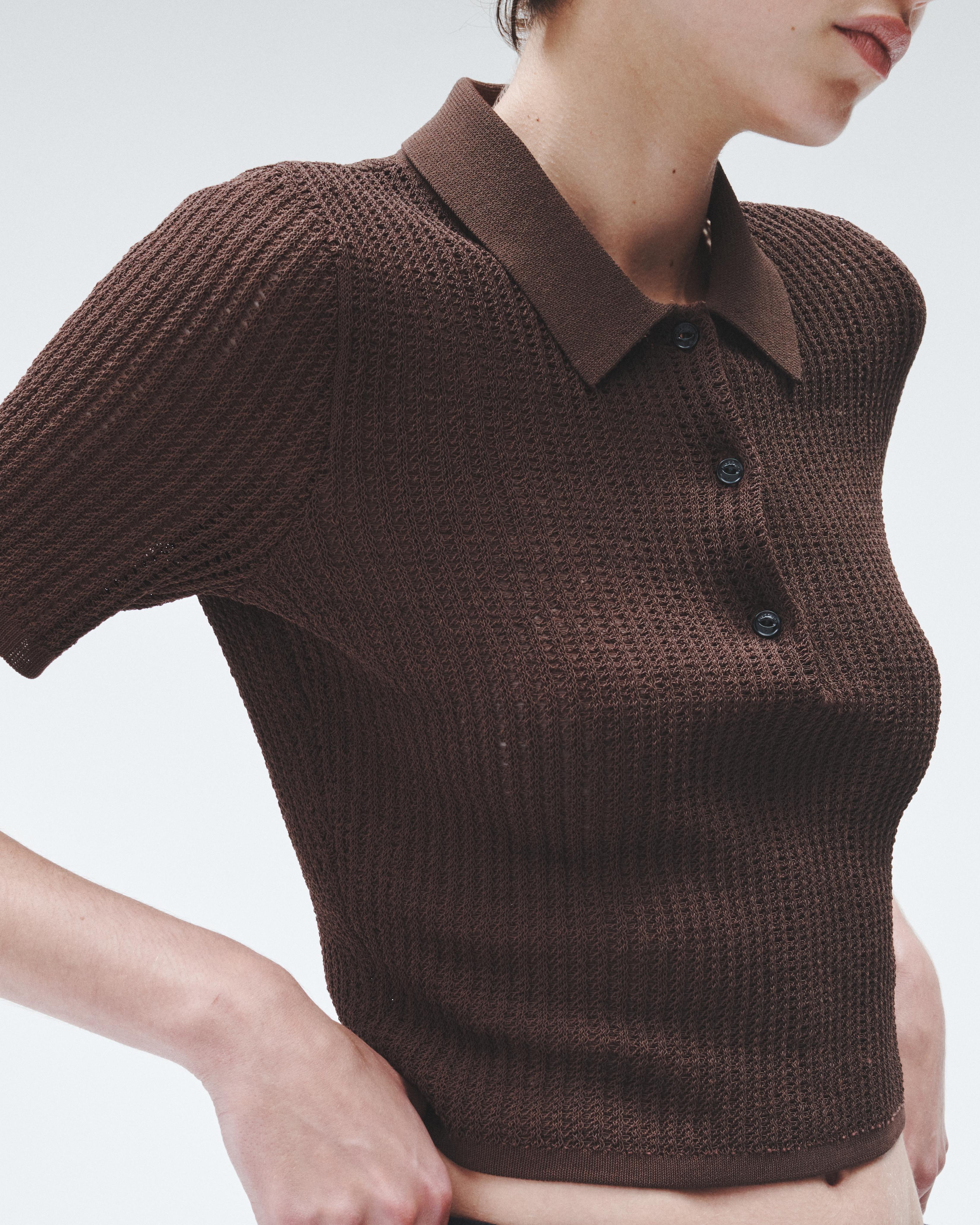 Viola Cotton Polo - Chocolate | rag & bone